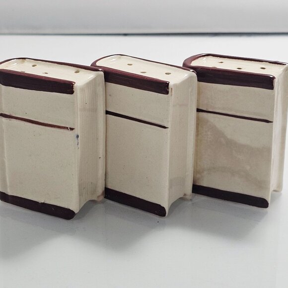 3 Westwood Ceramic Spice Containers book shaped vtg Japan windmill design retro - Picture 3 of 11